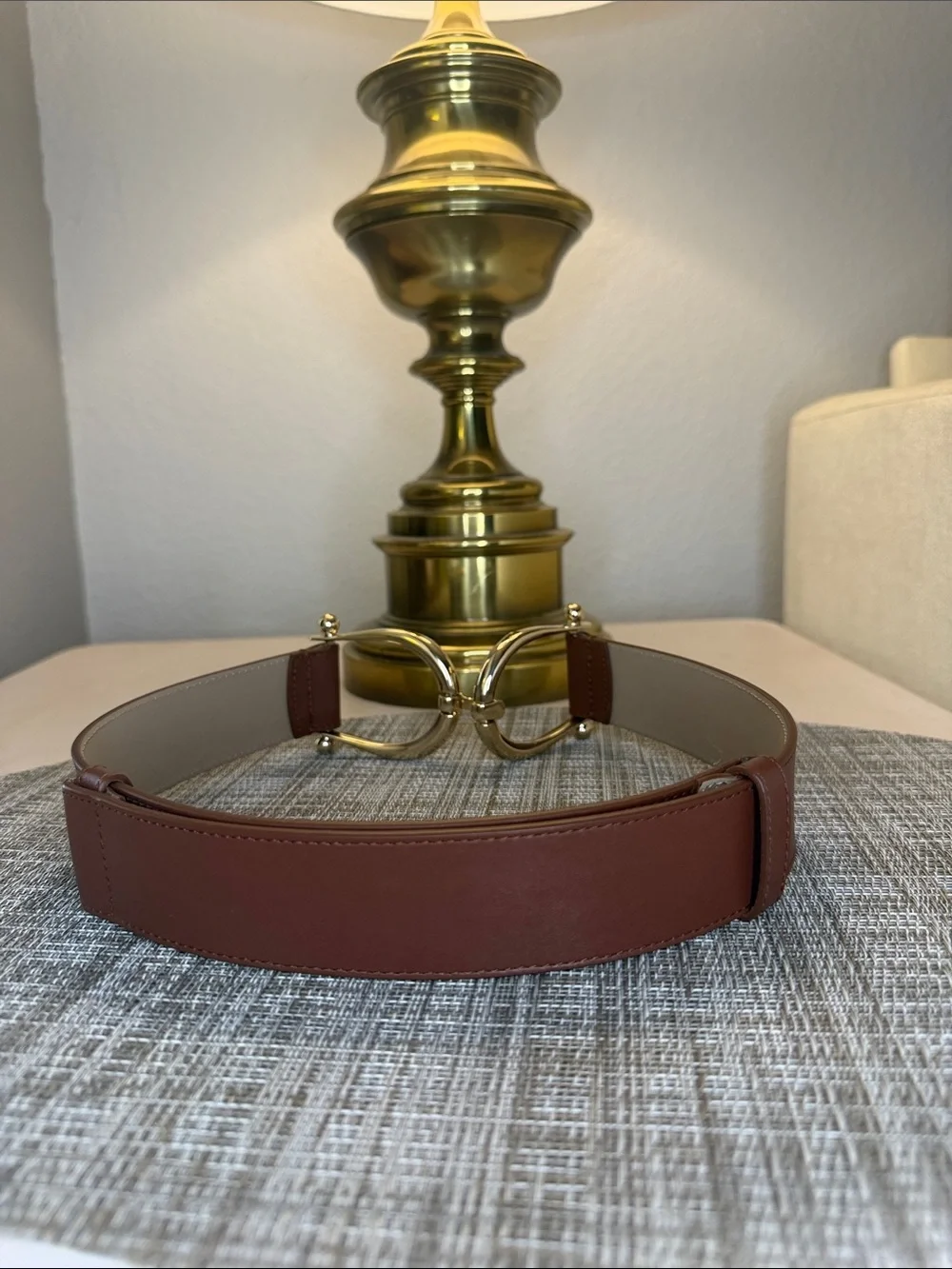 B-Low the Belt Brown Leather Belt with Gold Horsebit Buckle